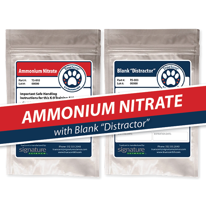 Photo of Ammonium Nitrate Training Scent and Blank "Distractor"